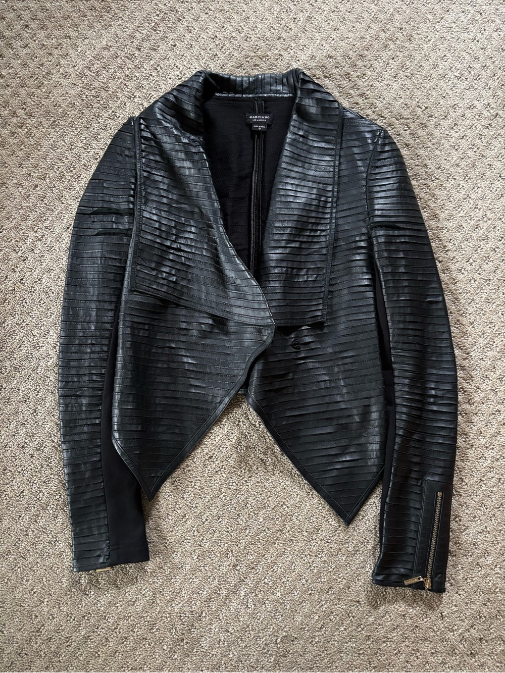Marciano Los Angeles Women’s Black Cropped Leather Jacket